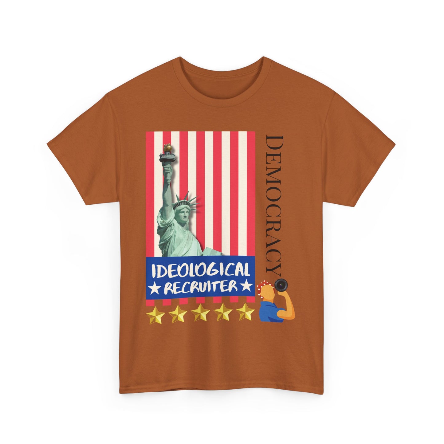 Democracy Tee - Strong Cotton T-Shirt 'Ideological Recruiter' for Democracy