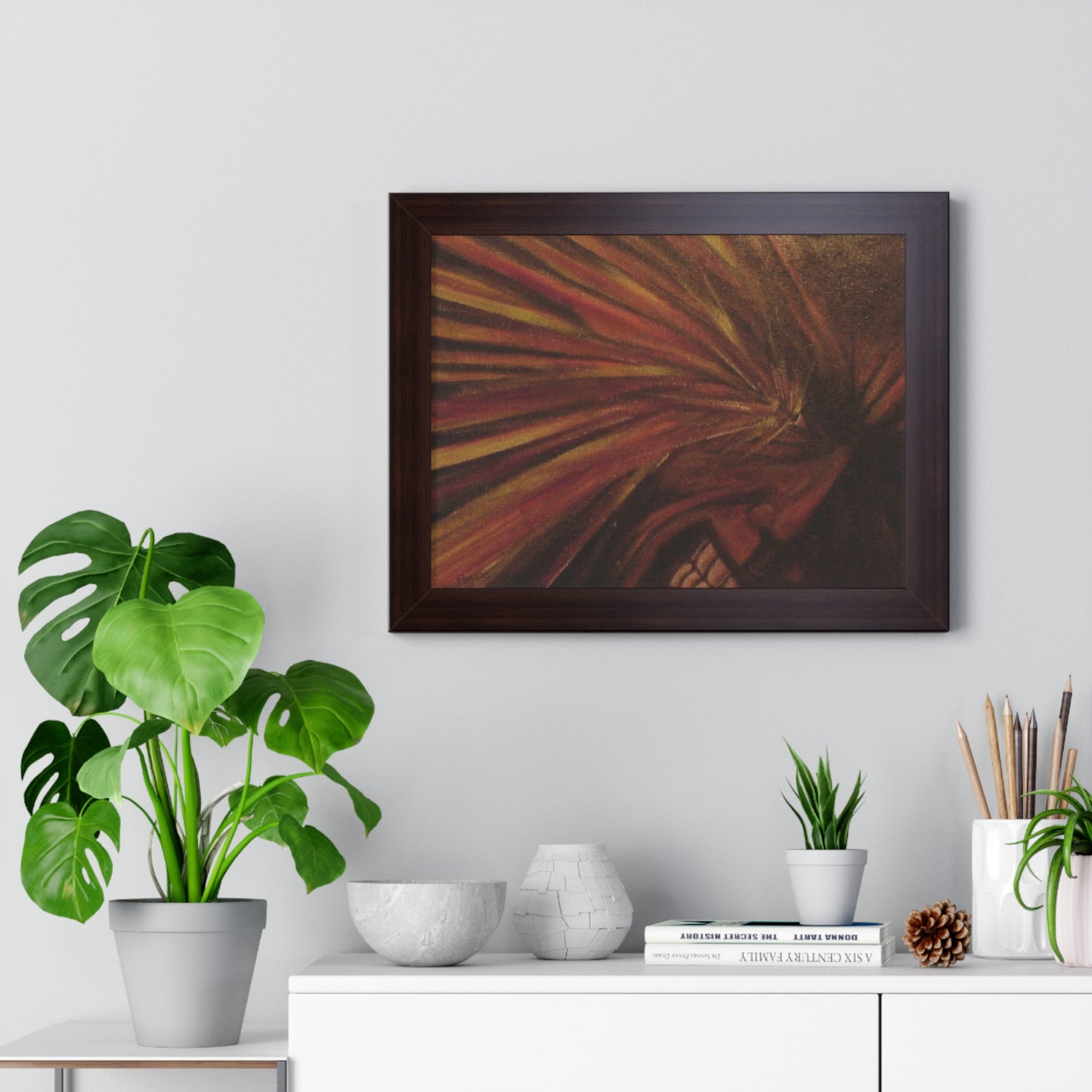 Framed Horizontal Poster of "Rage" Painting by Mark Baryla of San Diego