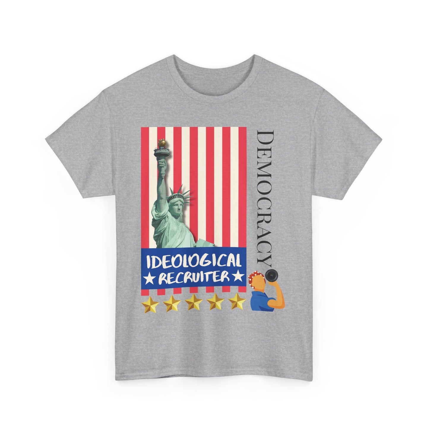 Democracy Tee - Strong Cotton T-Shirt 'Ideological Recruiter' for Democracy