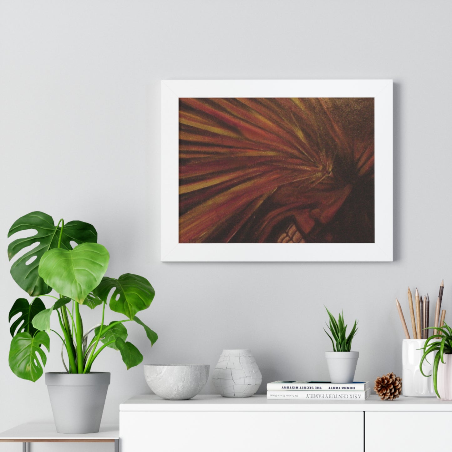 Framed Horizontal Poster of "Rage" Painting by Mark Baryla of San Diego
