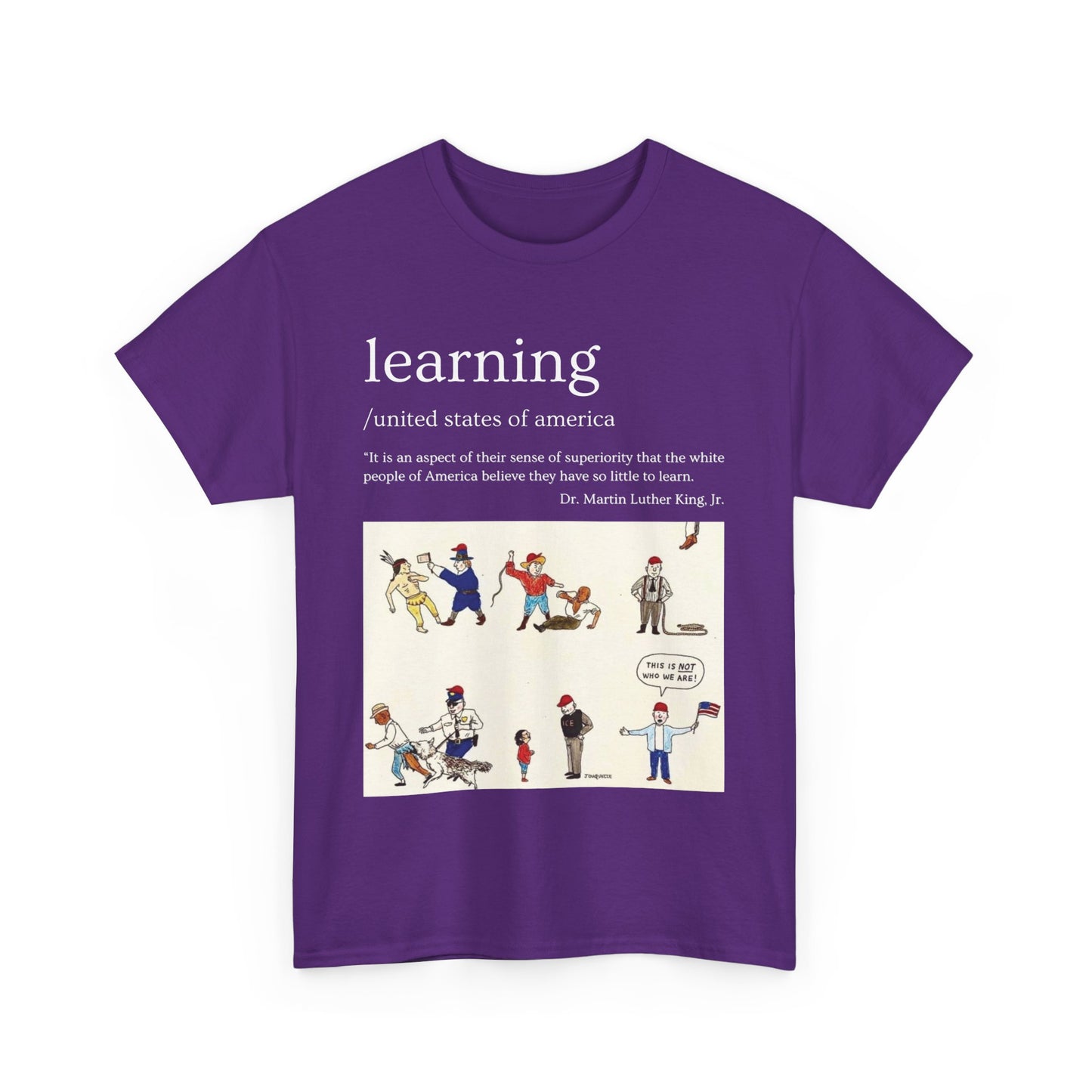 Camiseta con frase "Aprendizaje" del Dr. Martin Luther King Jr. en 13 colores