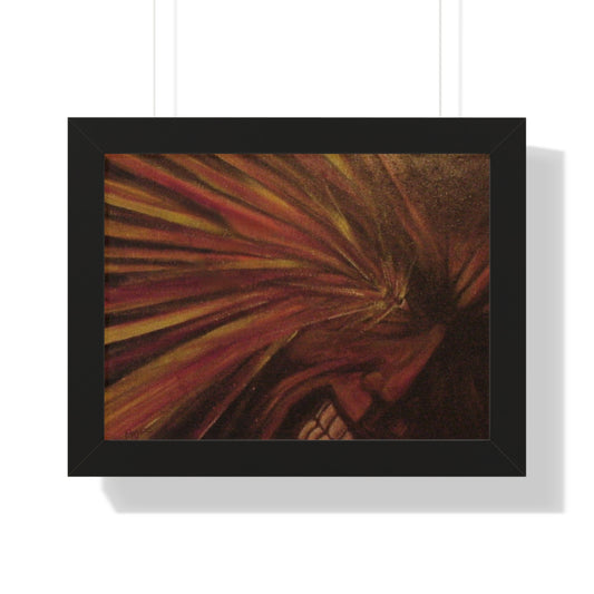 Póster horizontal enmarcado de la pintura "Rage" de Mark Baryla de San Diego