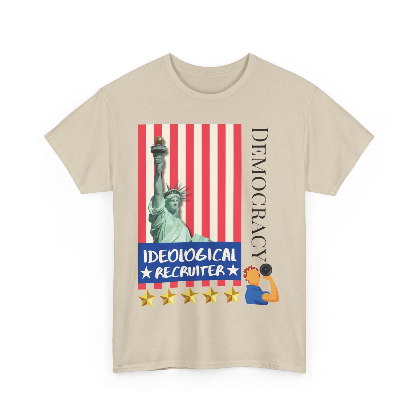 Democracy Tee - Strong Cotton T-Shirt 'Ideological Recruiter' for Democracy