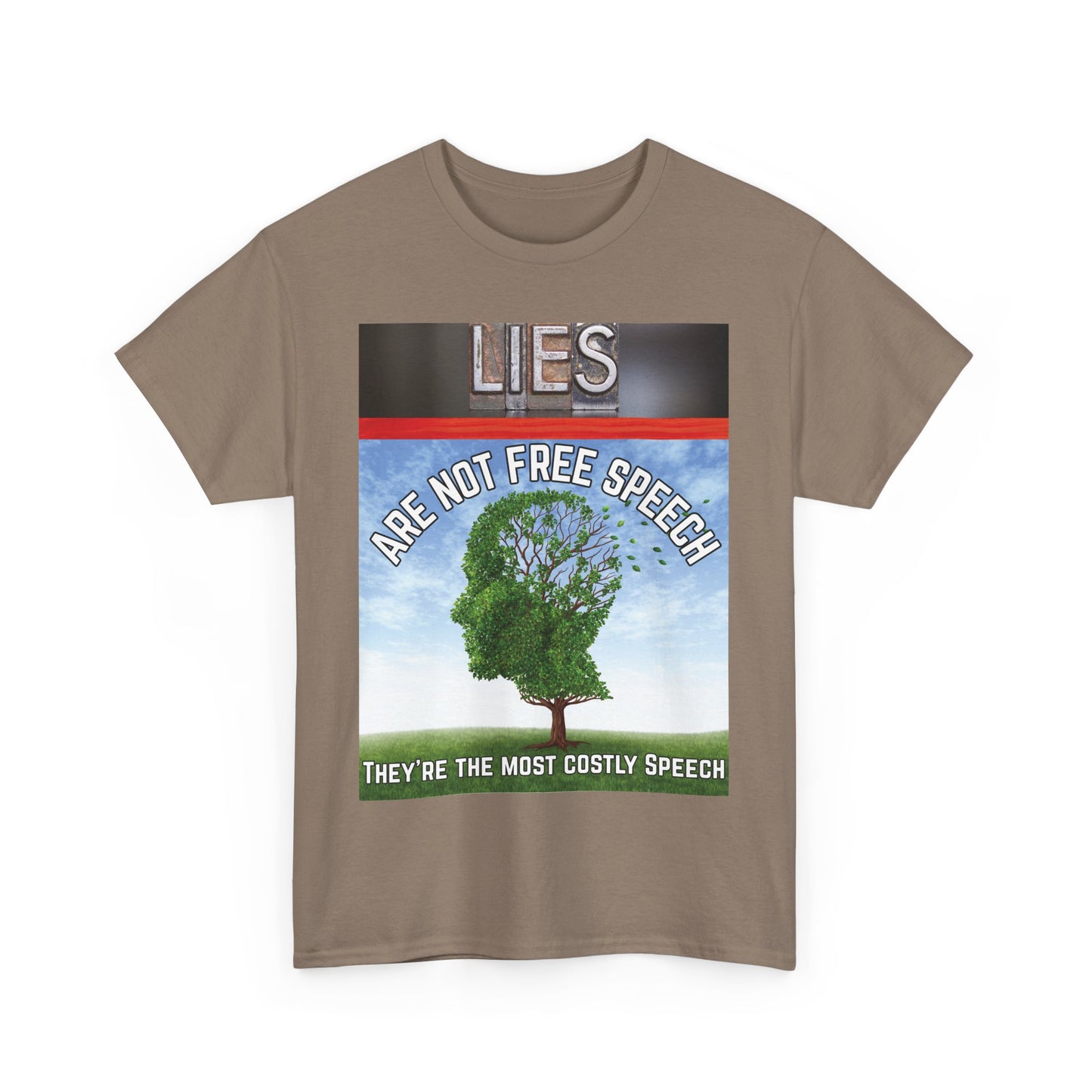 Statement Tee: Lies Are Not Free Speech Heavy Cotton