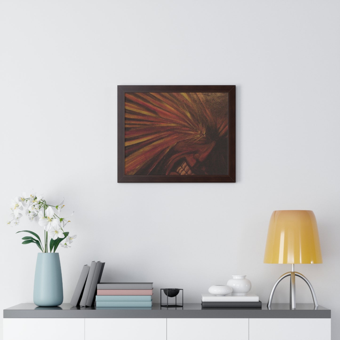 Framed Horizontal Poster of "Rage" Painting by Mark Baryla of San Diego
