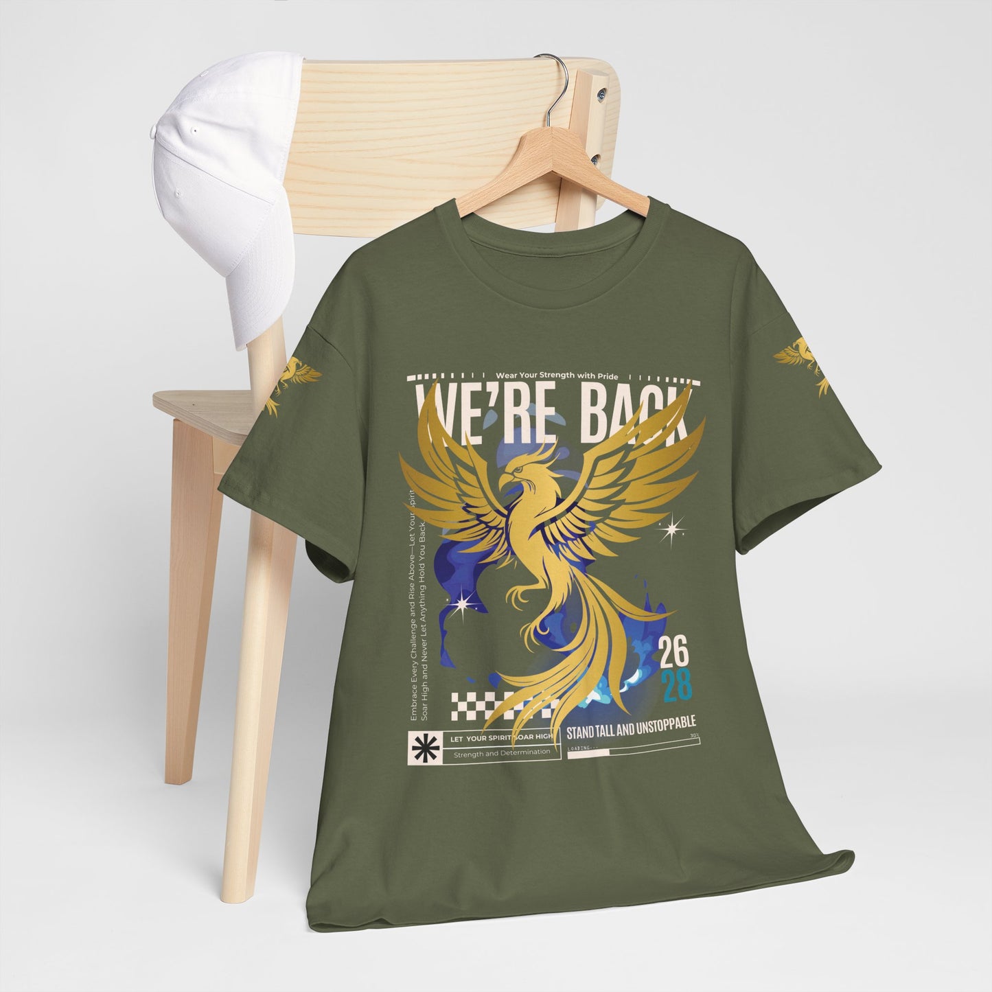 Camiseta gráfica Phoenix 'Estamos de vuelta 26 28', 12 colores