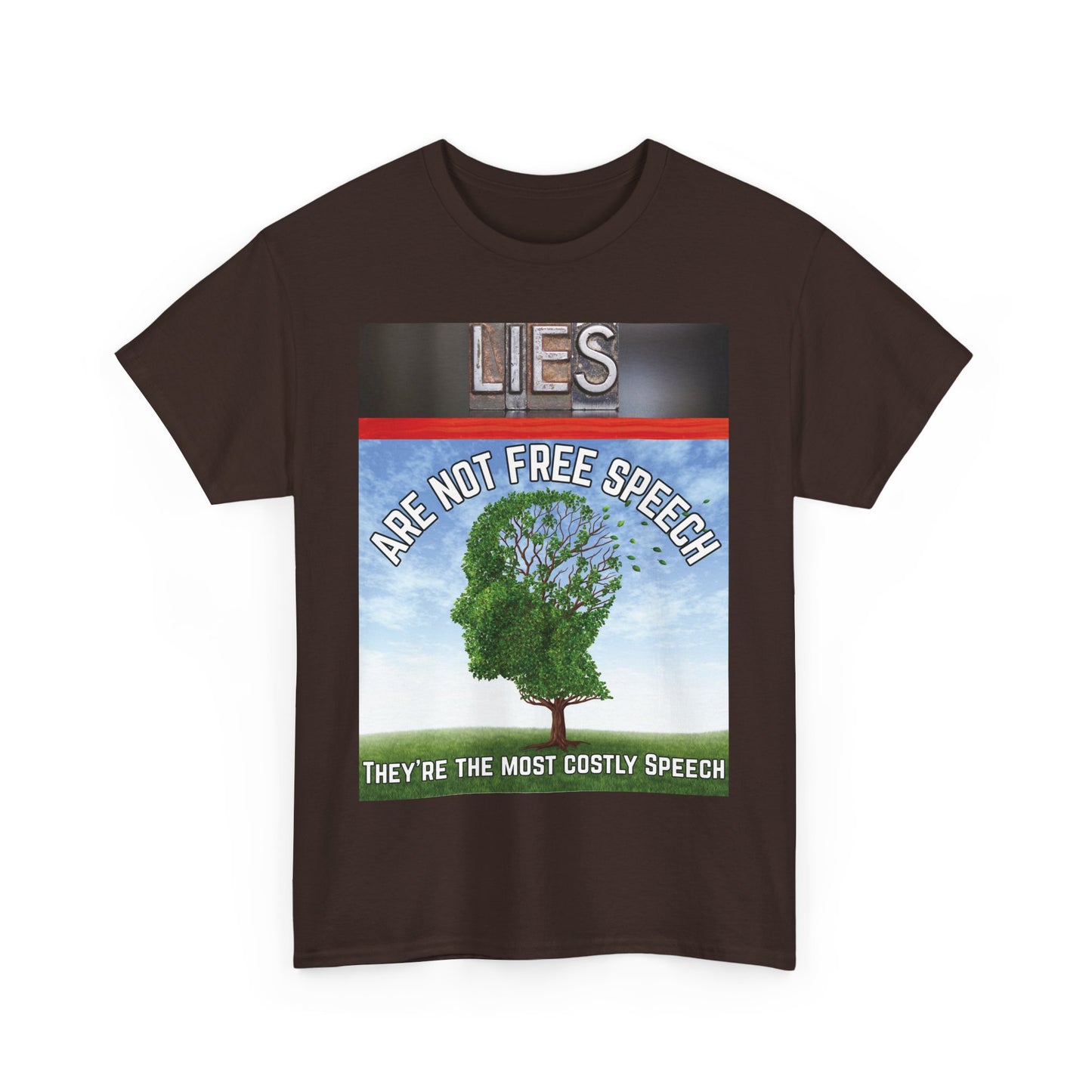 Statement Tee: Lies Are Not Free Speech Heavy Cotton
