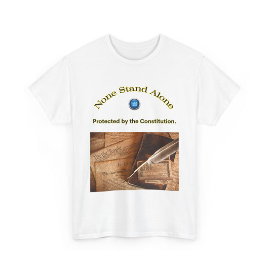 Camiseta con declaración: Nadie se sostiene solo; protegido por la Constitución