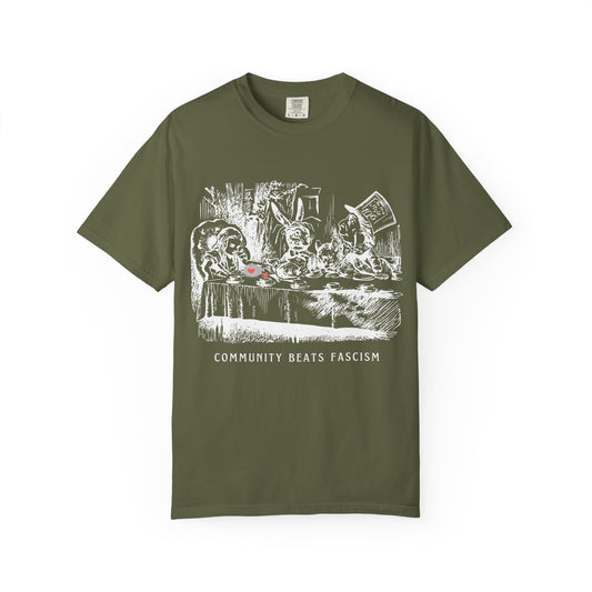 Community Beats Fascism Political Statement Tee