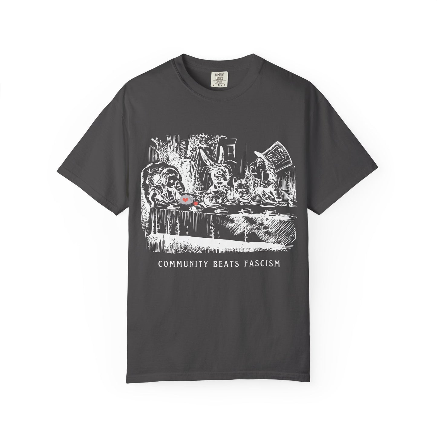 Community Beats Fascism Political Statement Tee