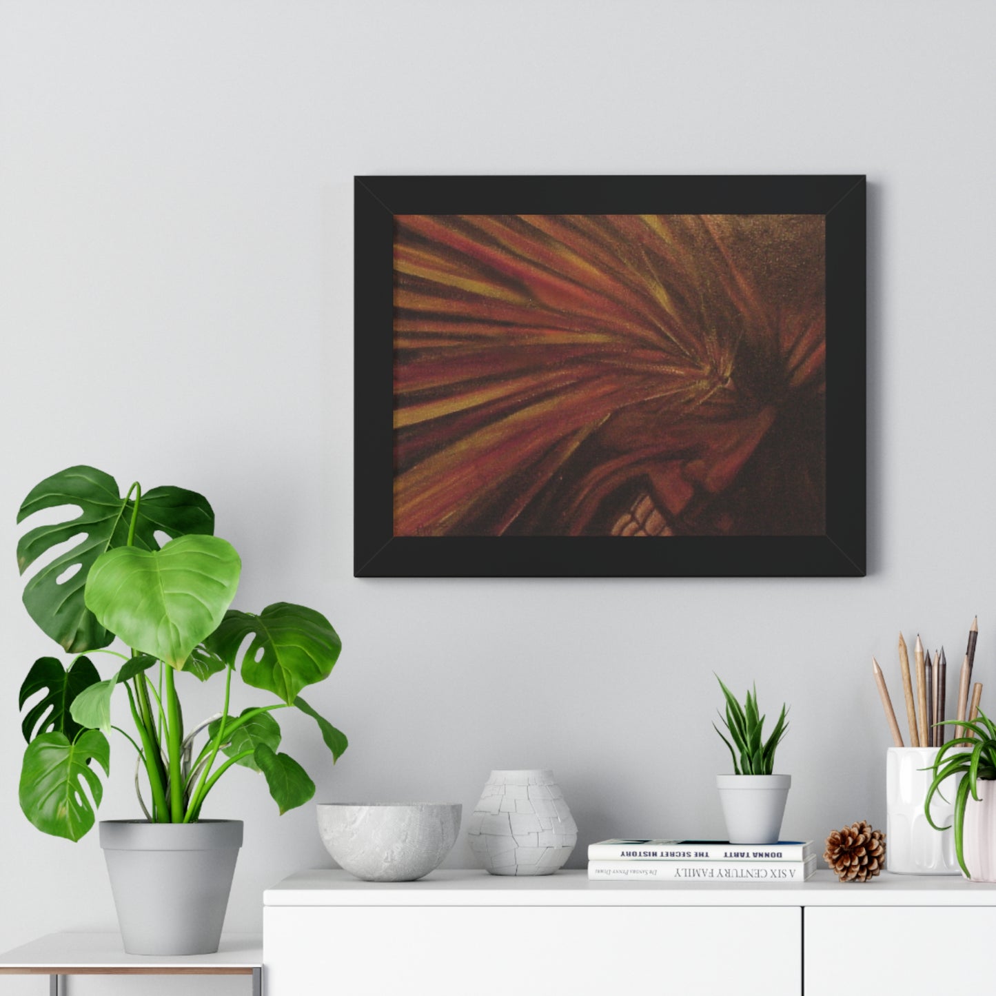 Framed Horizontal Poster of "Rage" Painting by Mark Baryla of San Diego
