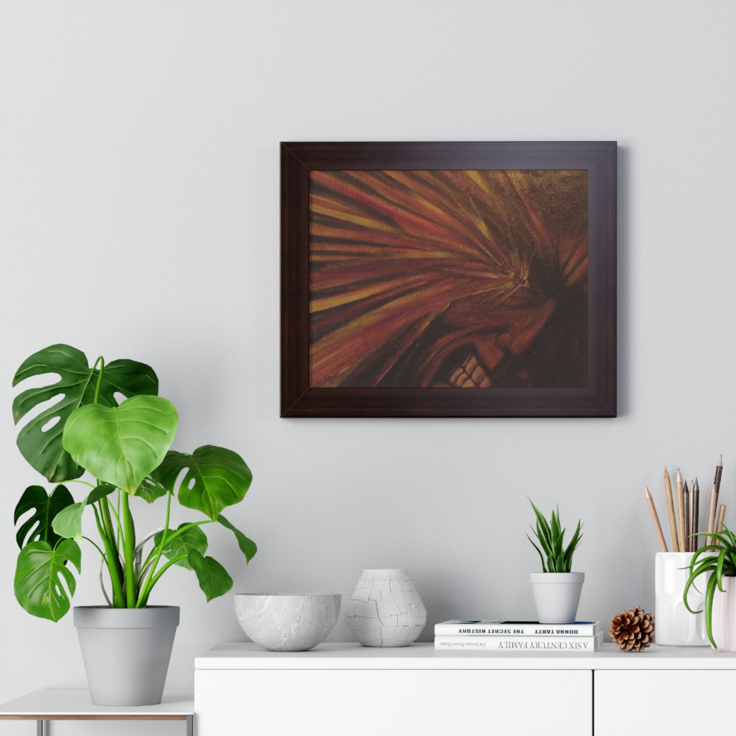 Framed Horizontal Poster of "Rage" Painting by Mark Baryla of San Diego