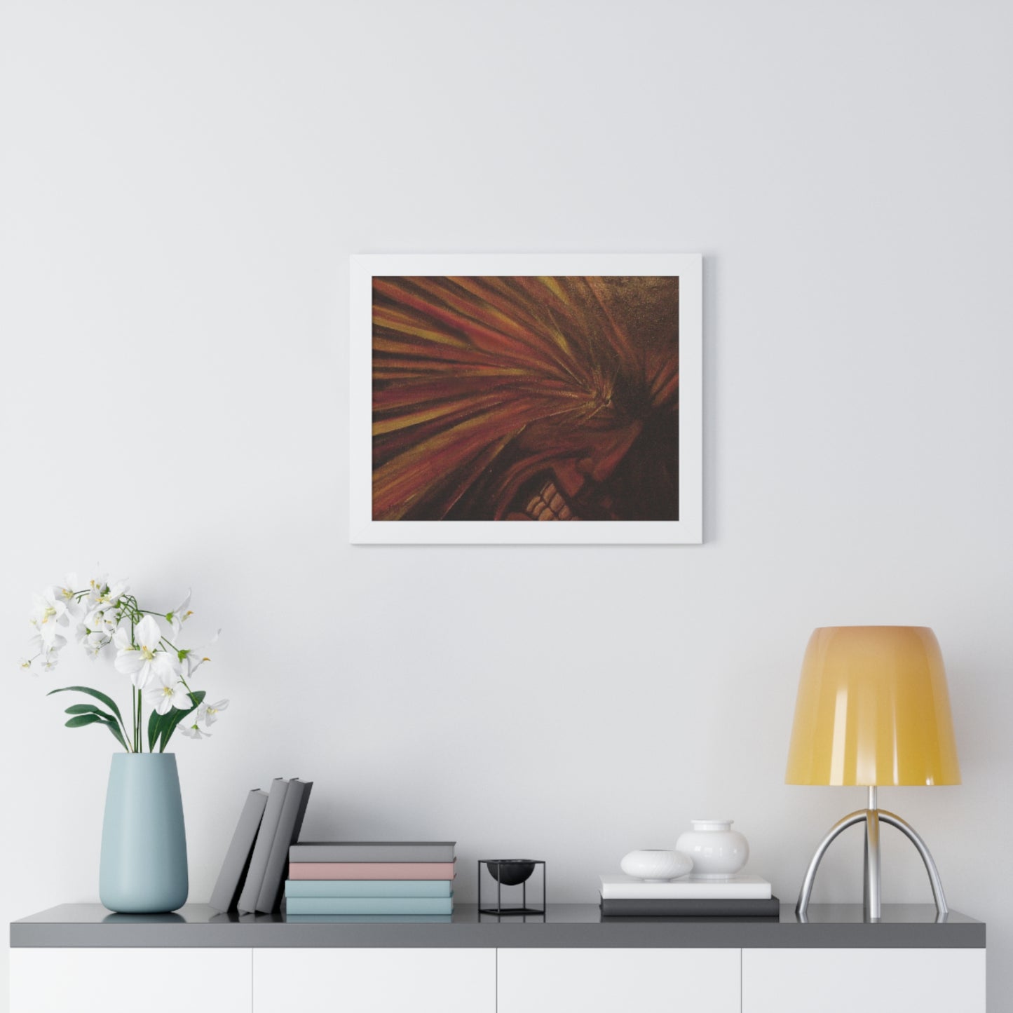 Framed Horizontal Poster of "Rage" Painting by Mark Baryla of San Diego