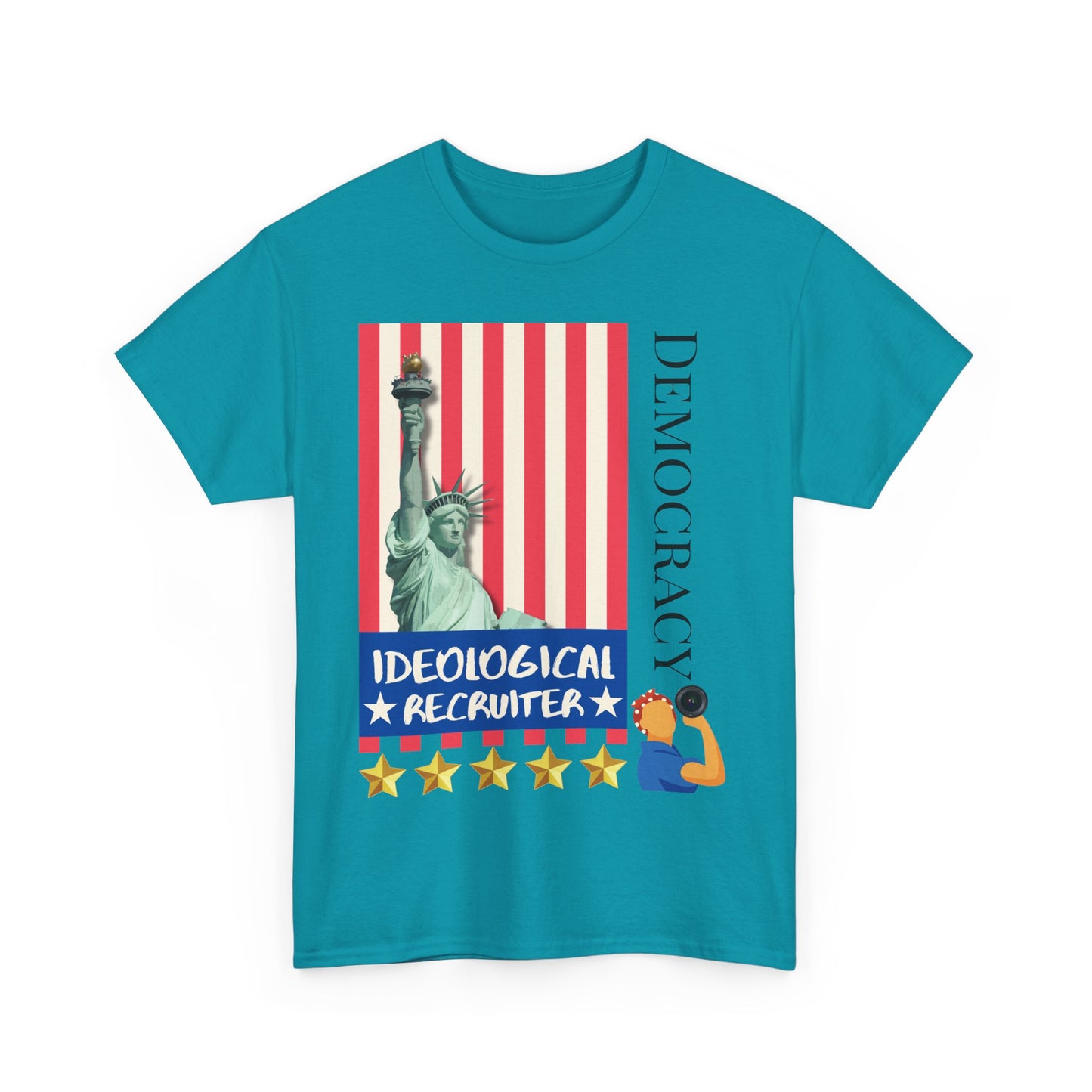 Democracy Tee - Strong Cotton T-Shirt 'Ideological Recruiter' for Democracy
