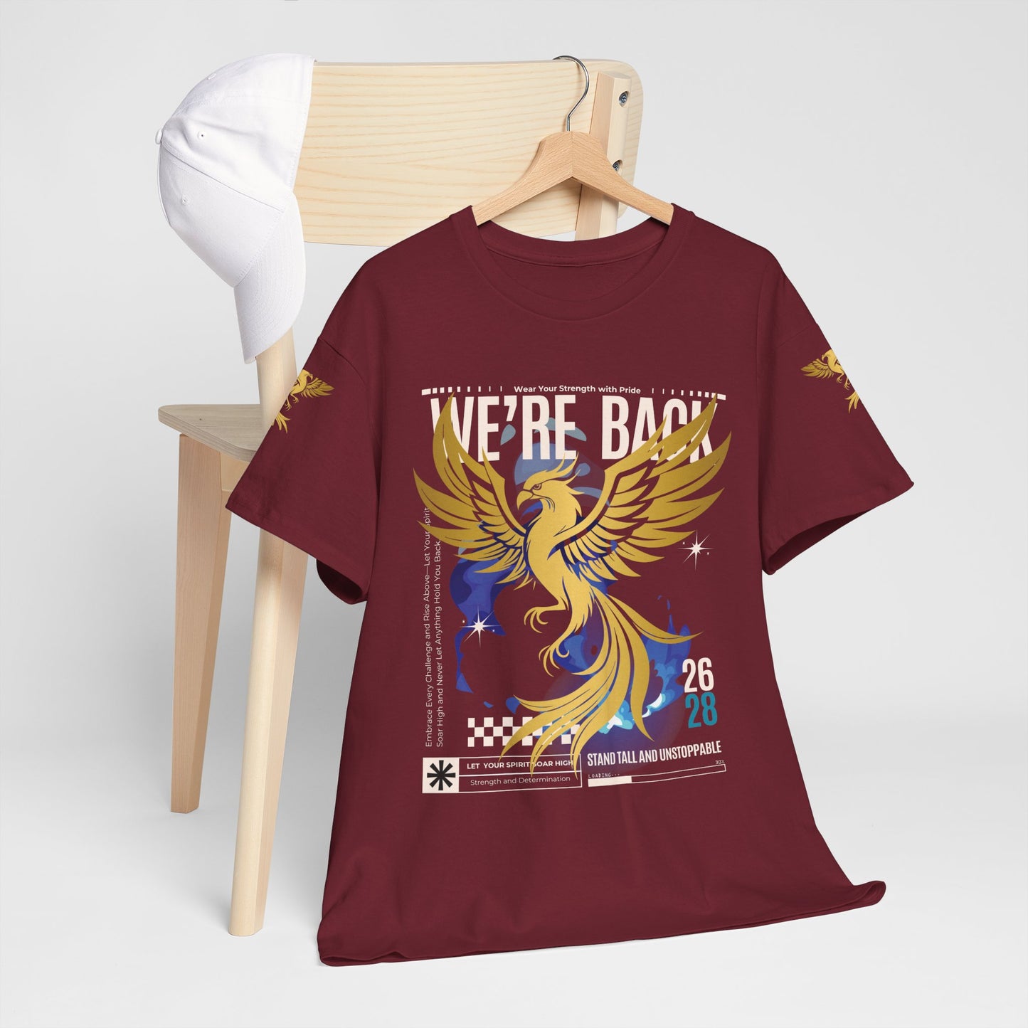 Camiseta gráfica Phoenix 'Estamos de vuelta 26 28', 12 colores