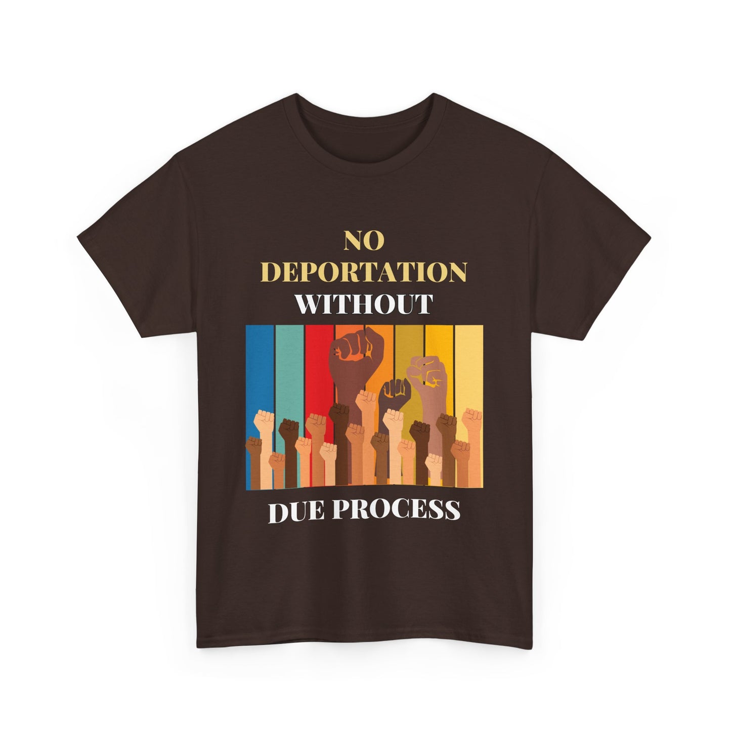 Cotton T-Shirt - "No Deportation Without Due Process" 12 Color Choices
