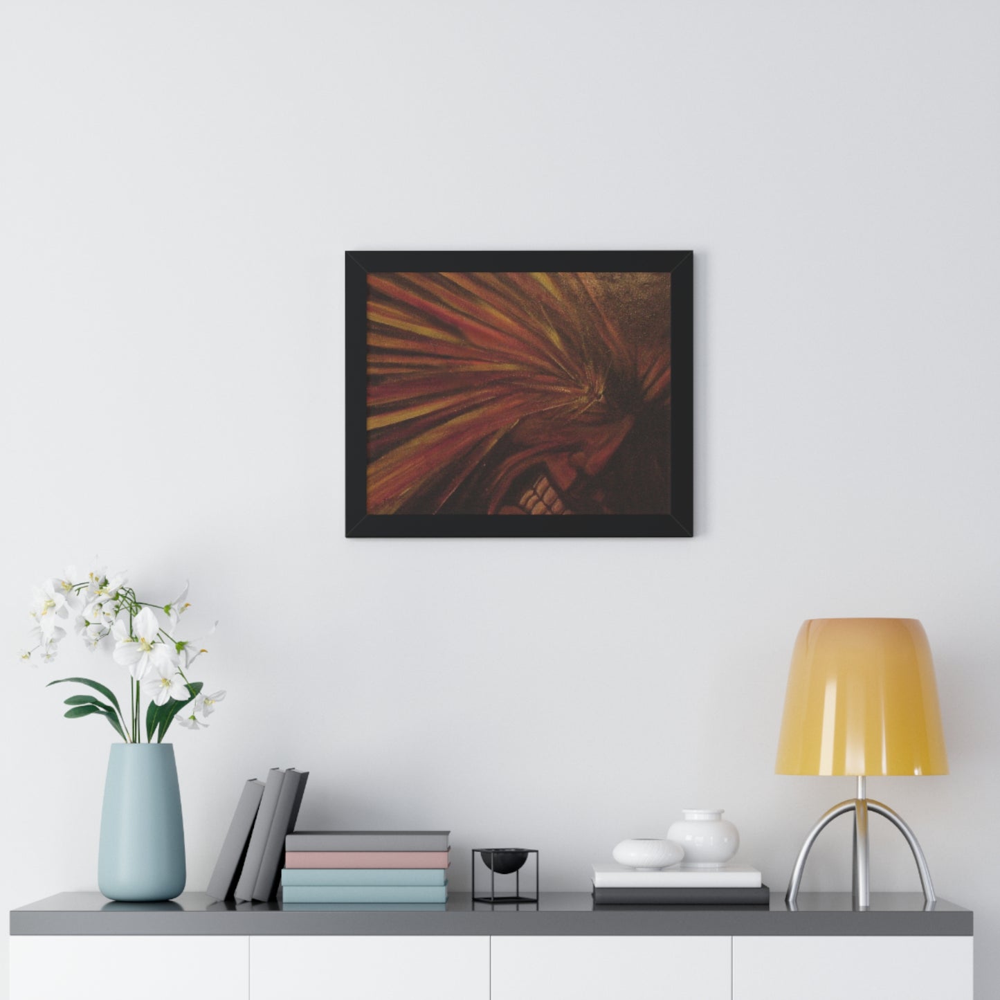 Framed Horizontal Poster of "Rage" Painting by Mark Baryla of San Diego
