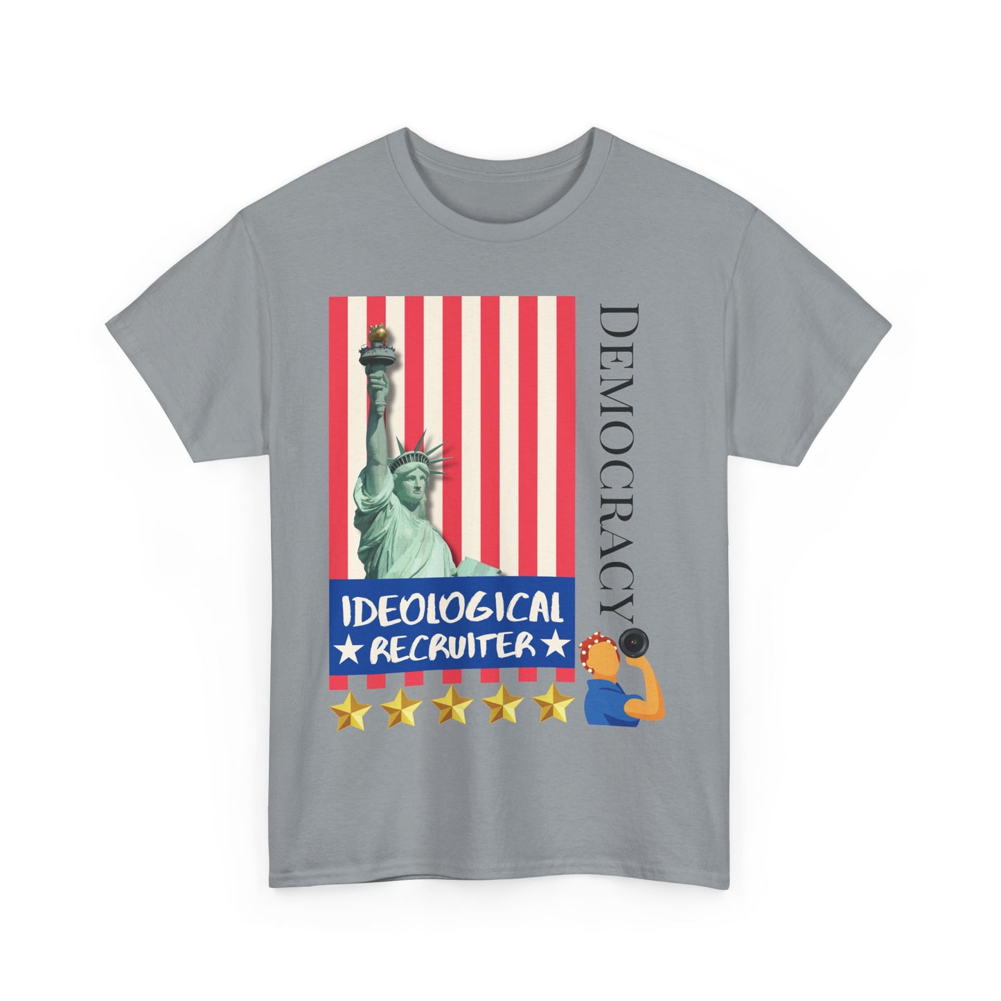 Democracy Tee - Strong Cotton T-Shirt 'Ideological Recruiter' for Democracy