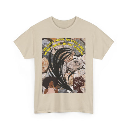 T-Shirt - 'You Strike A Woman, You Strike A Rock' Heavy Cotton Tee