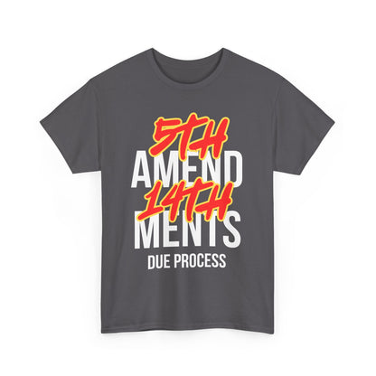 Camiseta de algodón gráfica - Diseño del debido proceso de las enmiendas 5 y 14