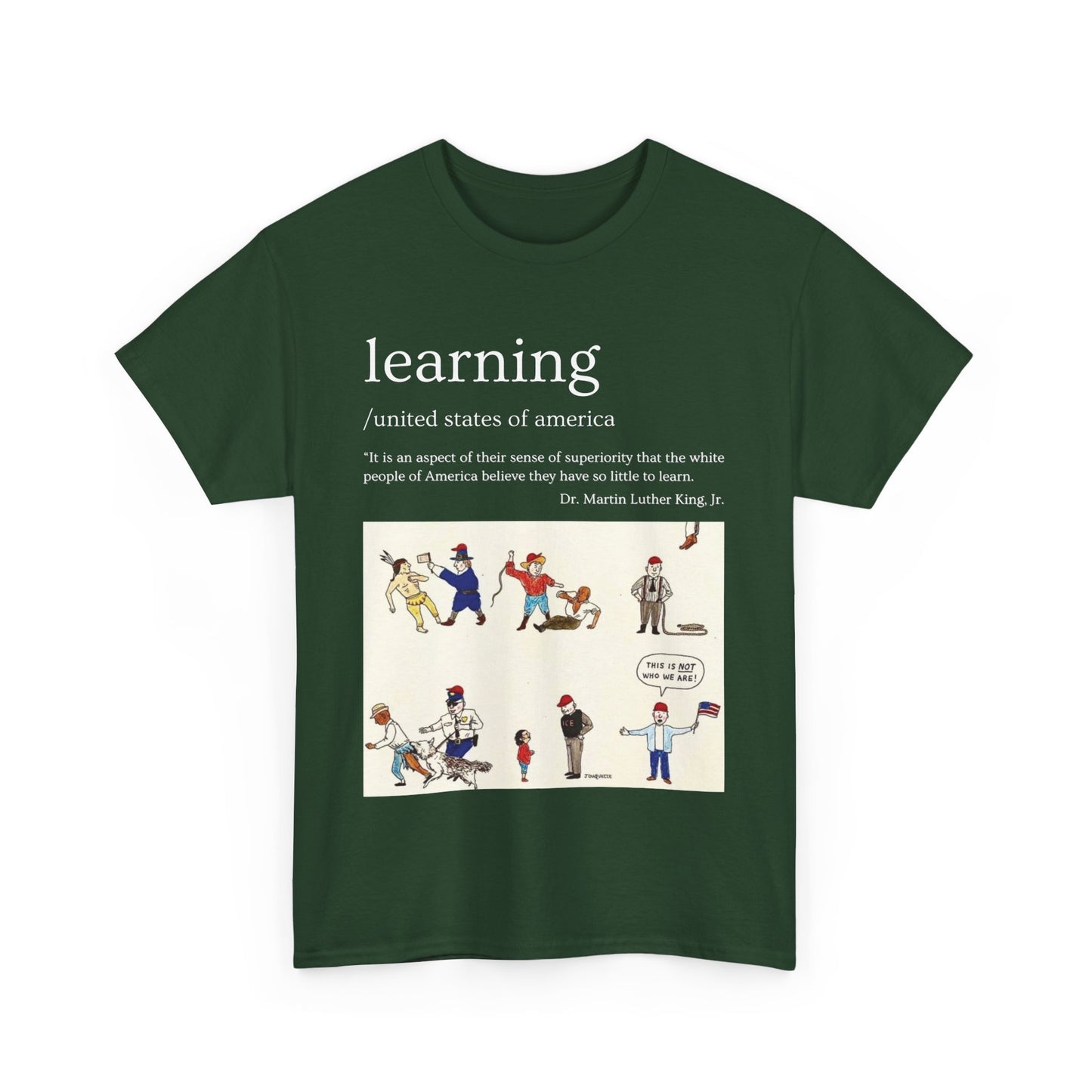 Camiseta gráfica - Aprendiendo en EE. UU. - Dr. Martin Luther King Jr.