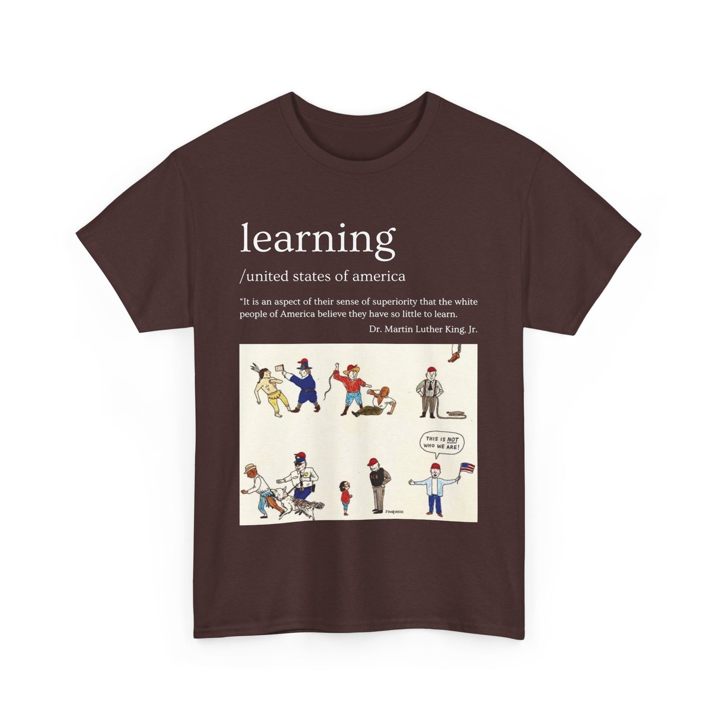 Camiseta gráfica - Aprendiendo en EE. UU. - Dr. Martin Luther King Jr.