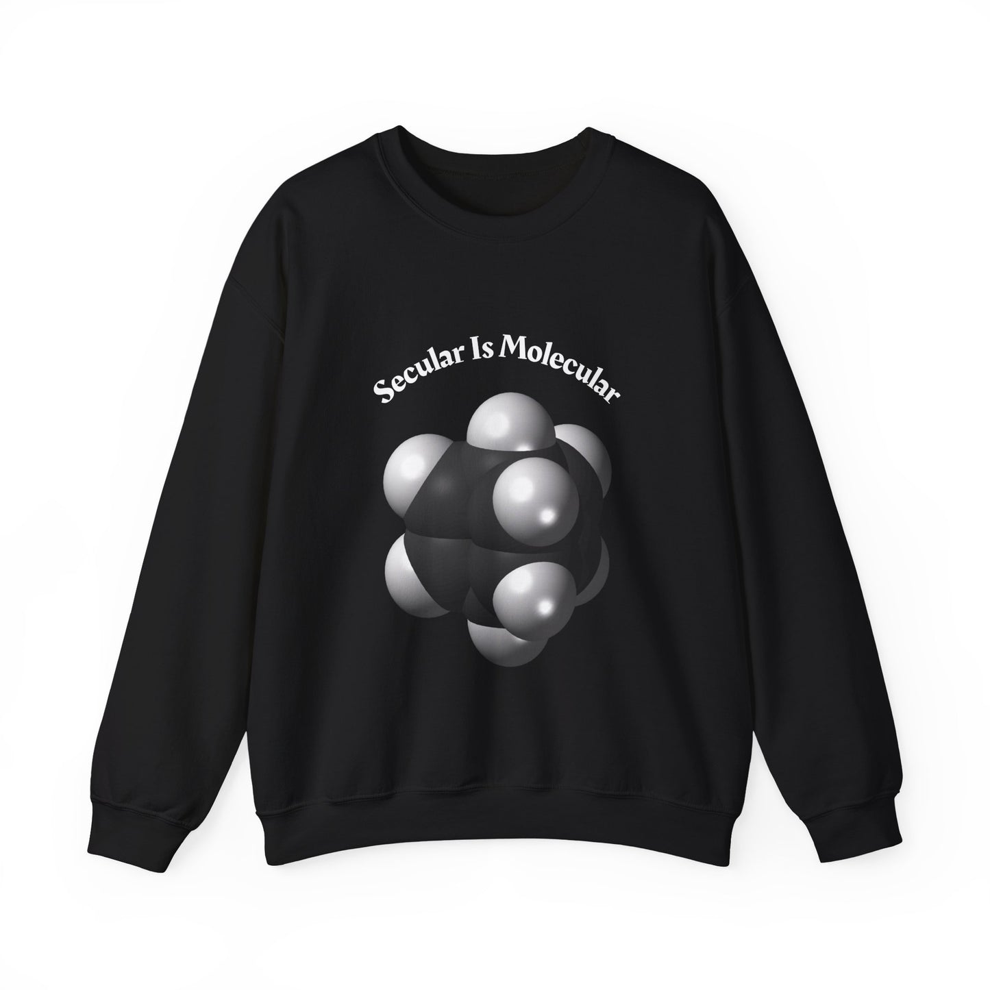 Secular Is Molecular Crewneck Sweatshirt — Science Molecule Graphic Sweatshirt