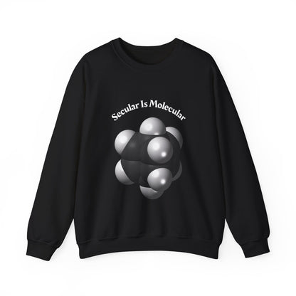 Secular Is Molecular Crewneck Sweatshirt — Science Molecule Graphic Sweatshirt