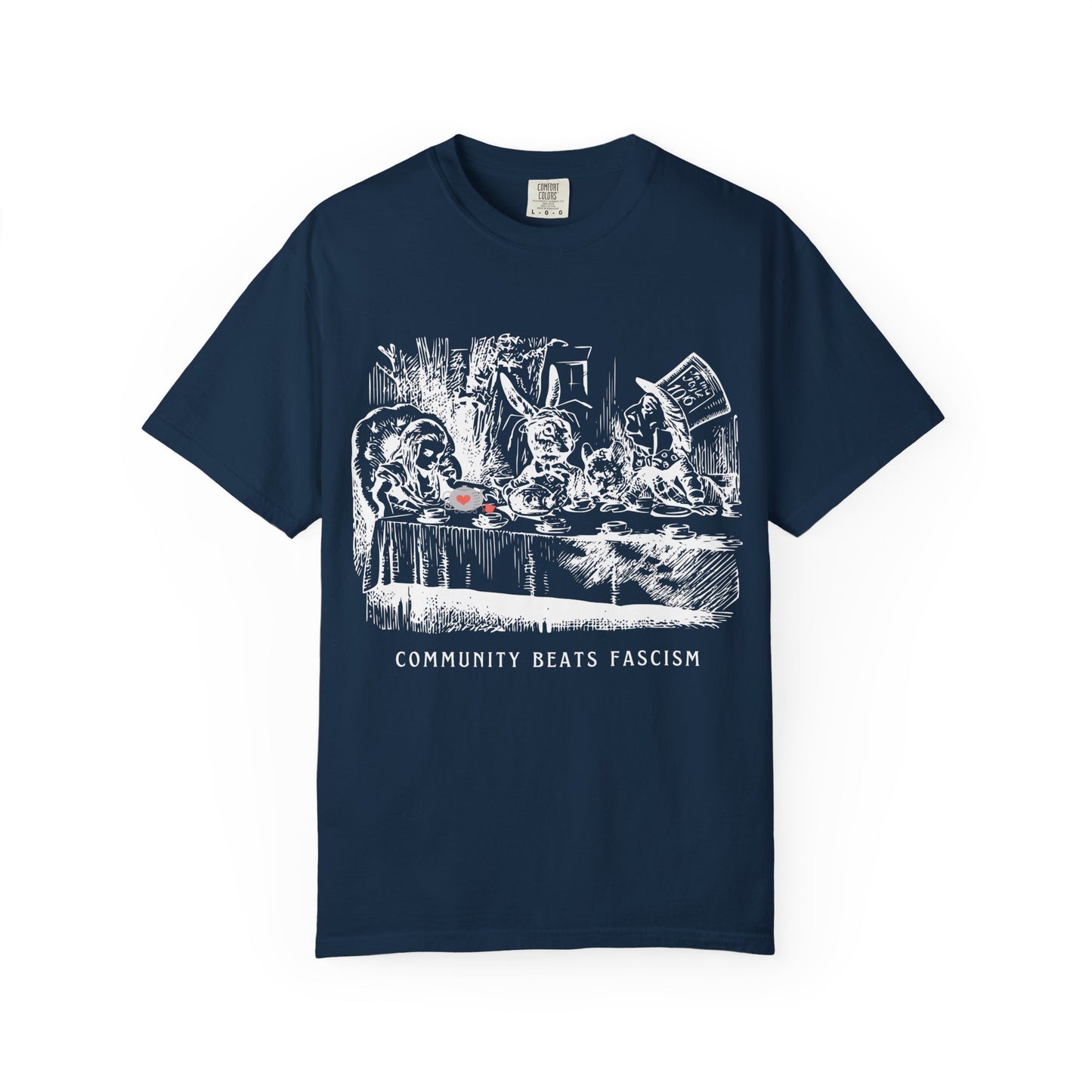 Community Beats Fascism Political Statement Tee
