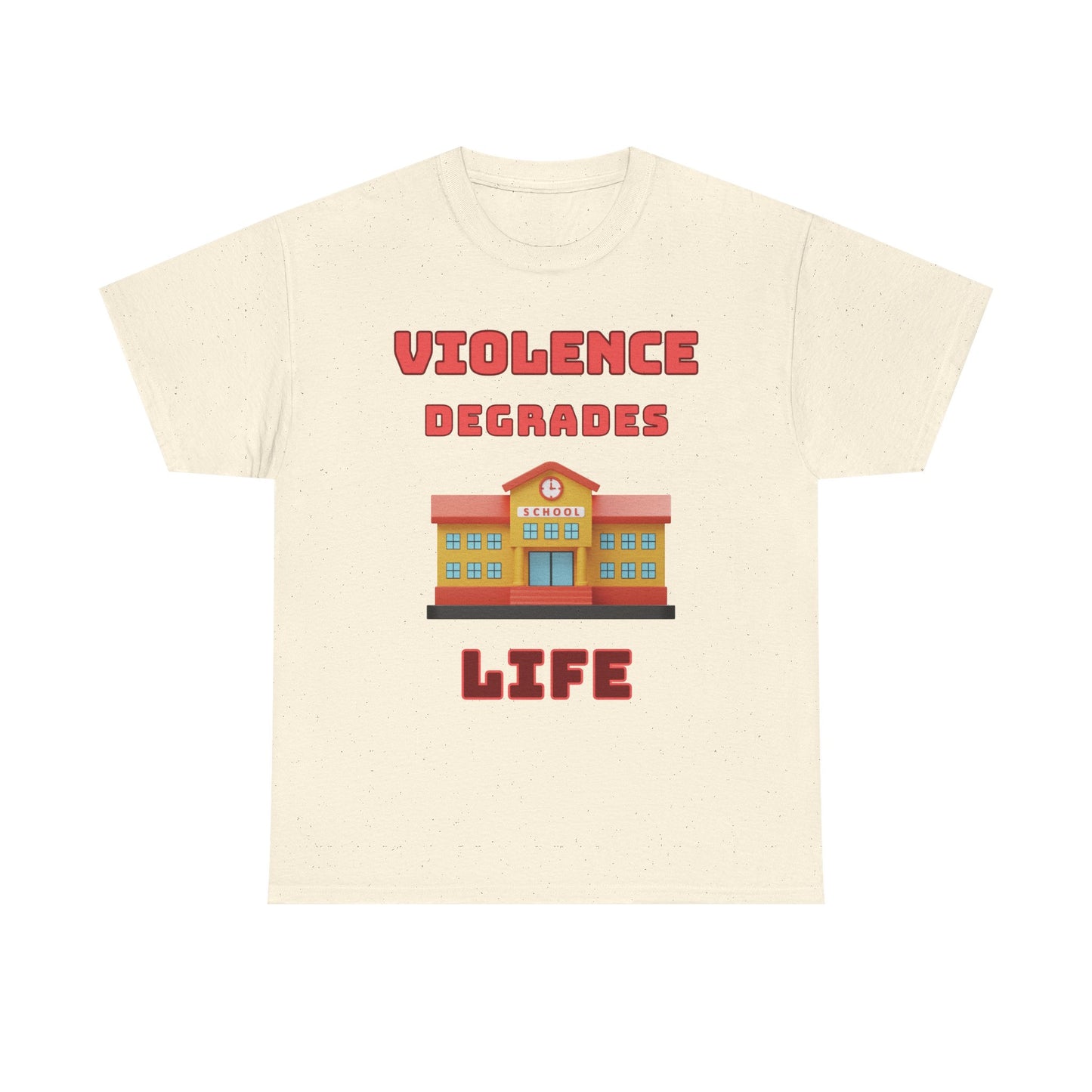Camiseta de algodón gráfica en 8 colores: «La violencia degrada la vida»