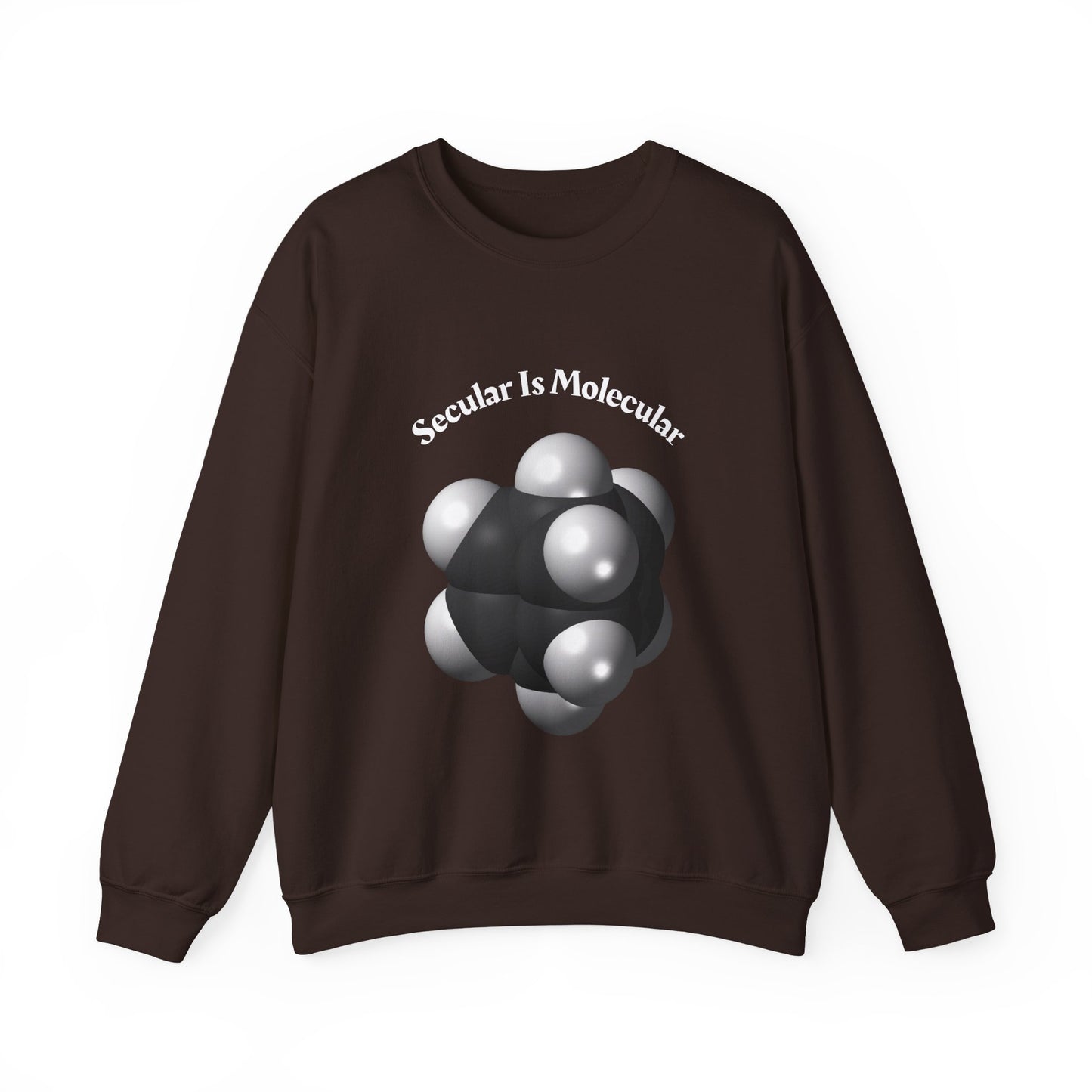 Secular Is Molecular Crewneck Sweatshirt — Science Molecule Graphic Sweatshirt