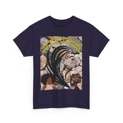 T-Shirt - 'You Strike A Woman, You Strike A Rock' Heavy Cotton Tee