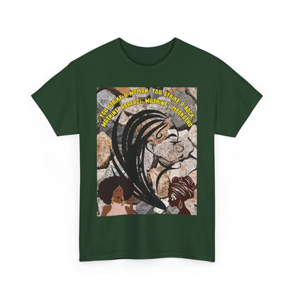 T-Shirt - 'You Strike A Woman, You Strike A Rock' Heavy Cotton Tee