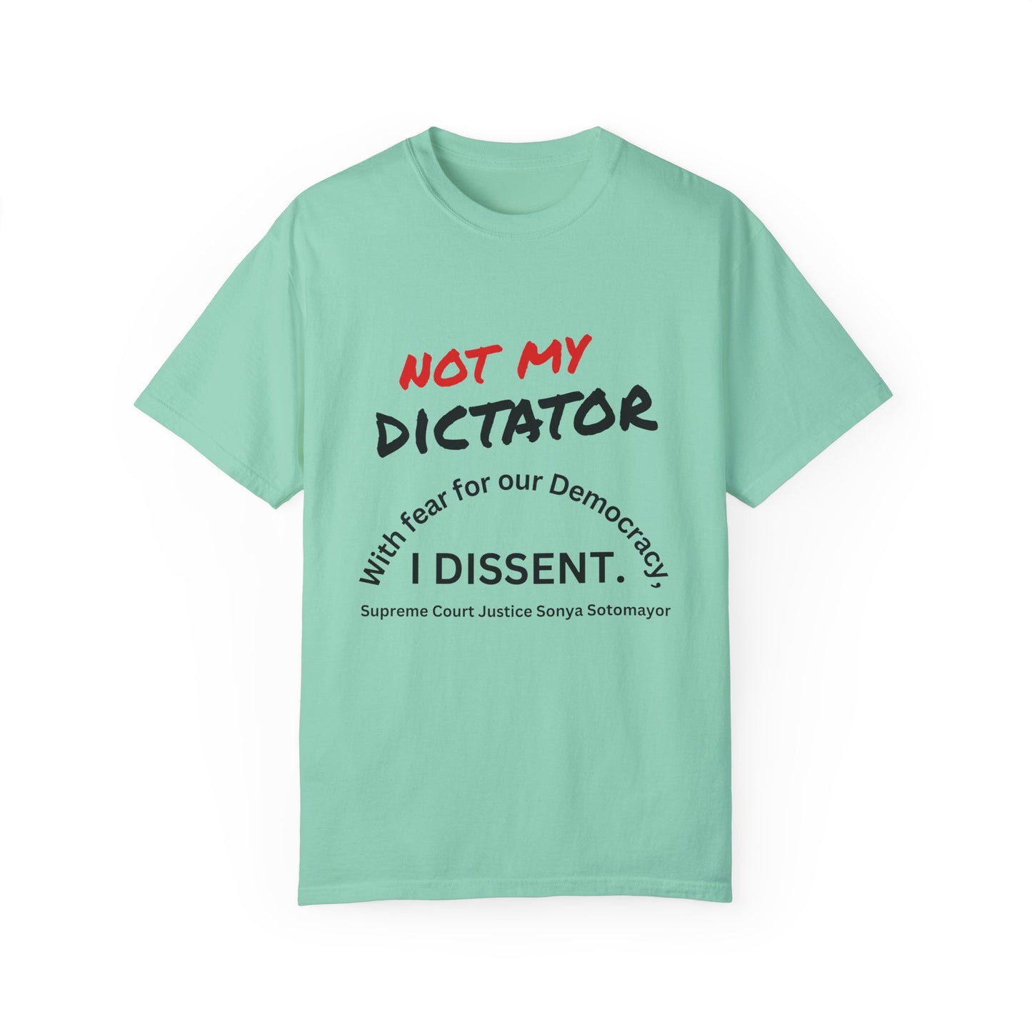 Political T-shirt - 'Not My Dictator' & 'With fear for our Democracy, I Dissent' - 7 Colors