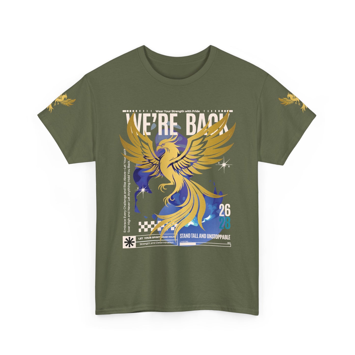 Camiseta gráfica Phoenix 'Estamos de vuelta 26 28', 12 colores