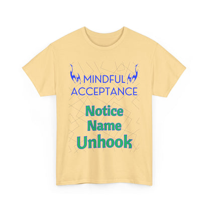 Mindful Acceptance Cotton T-Shirt with Notice Name Unhook