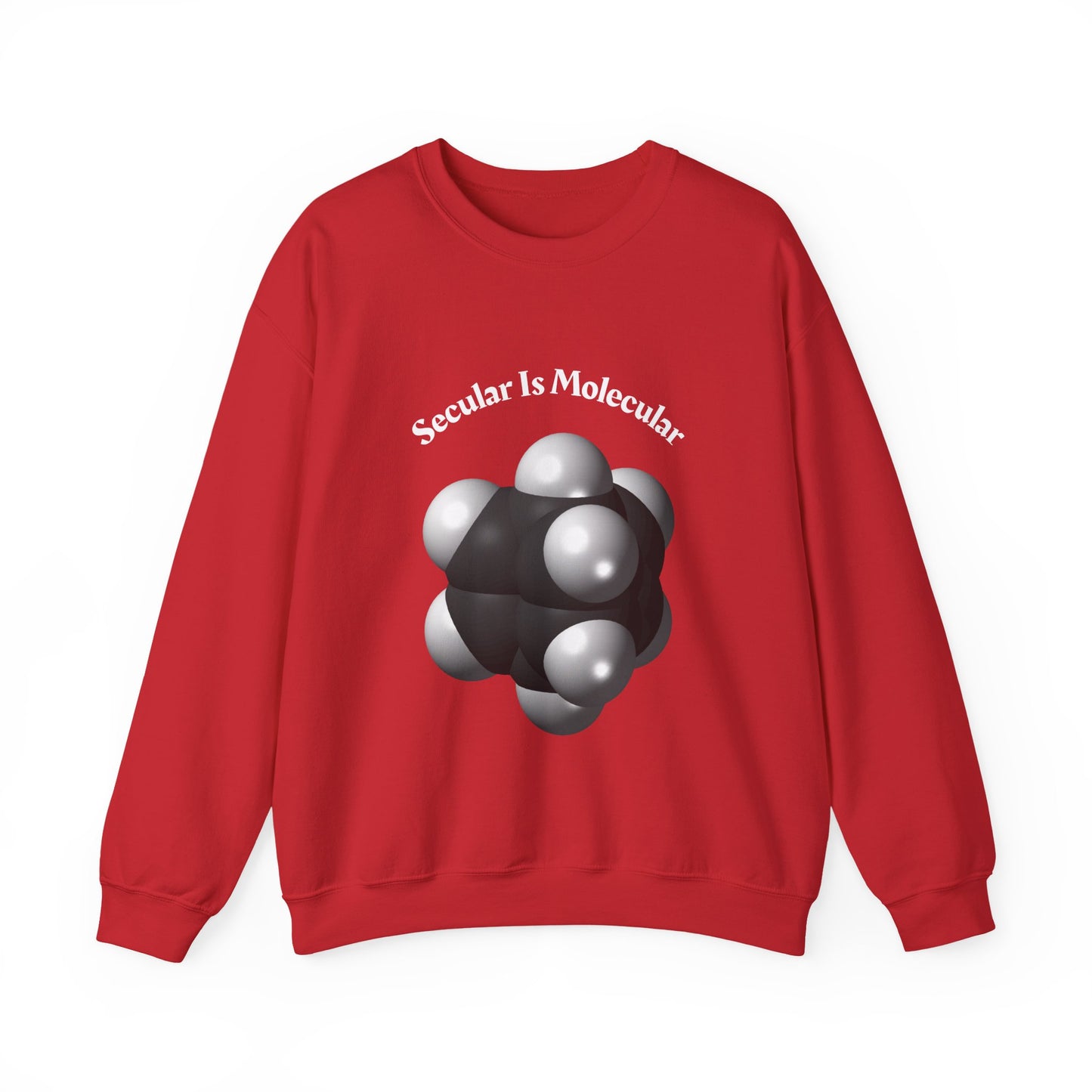 Secular Is Molecular Crewneck Sweatshirt — Science Molecule Graphic Sweatshirt