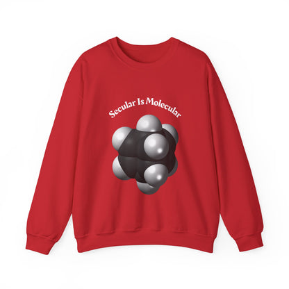Secular Is Molecular Crewneck Sweatshirt — Science Molecule Graphic Sweatshirt
