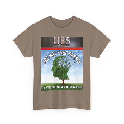 Statement Tee: Lies Are Not Free Speech Heavy Cotton