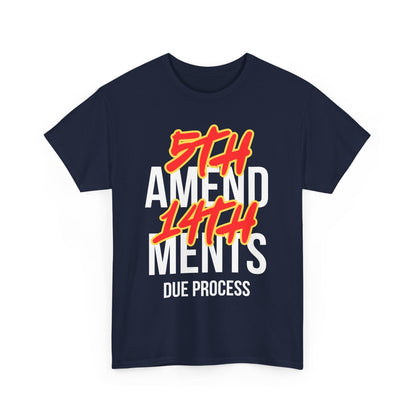 Camiseta de algodón gráfica - Diseño del debido proceso de las enmiendas 5 y 14