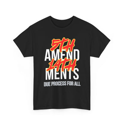 Camiseta de algodón gráfica - Diseño del debido proceso de las enmiendas 5 y 14