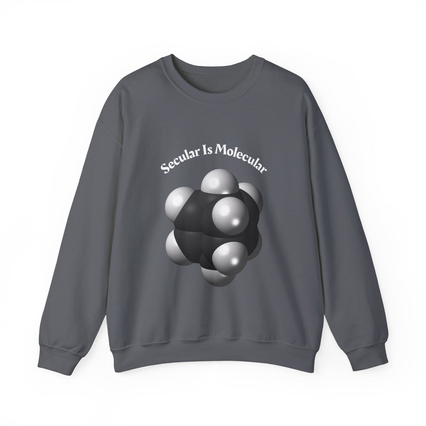 Secular Is Molecular Crewneck Sweatshirt — Science Molecule Graphic Sweatshirt