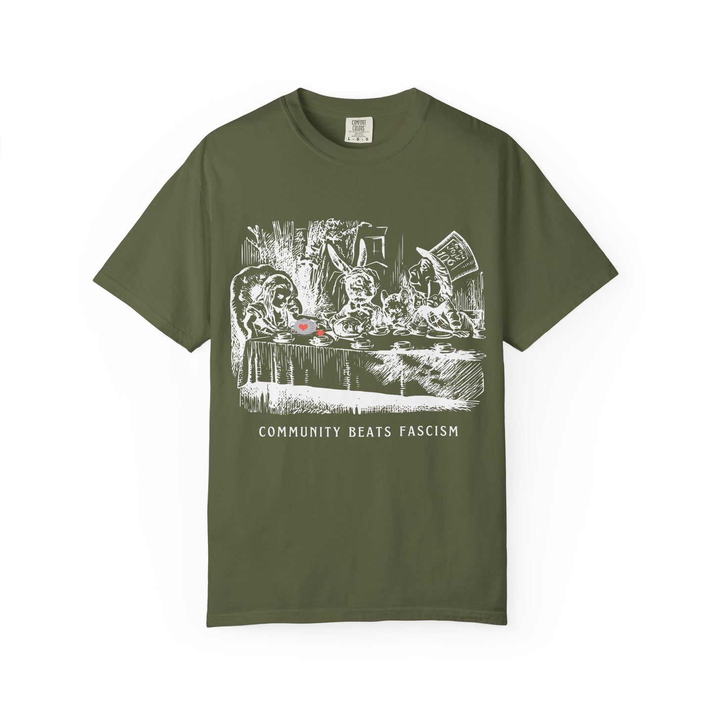 Community Beats Fascism Political Statement Tee