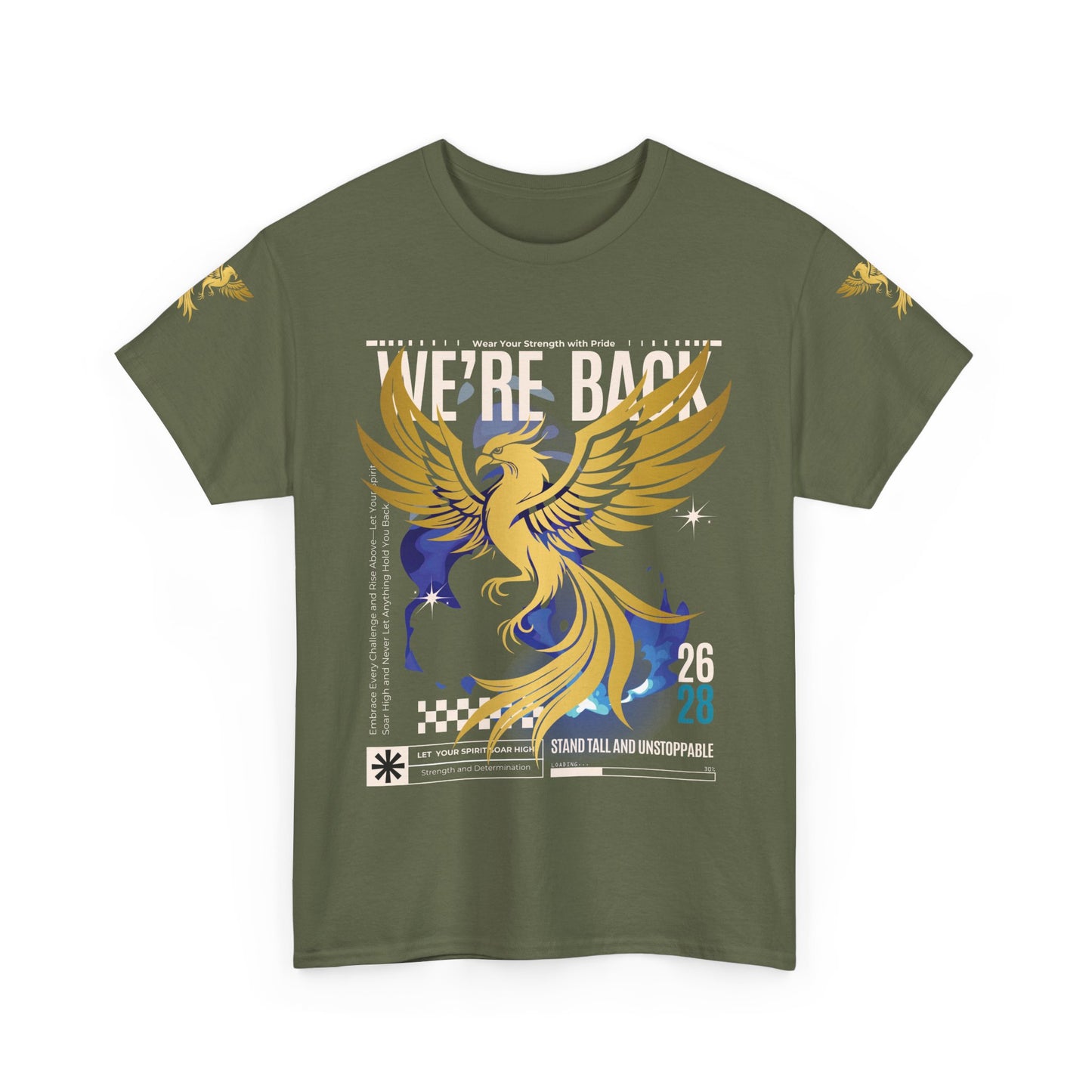 Camiseta gráfica Phoenix 'Estamos de vuelta 26 28', 12 colores