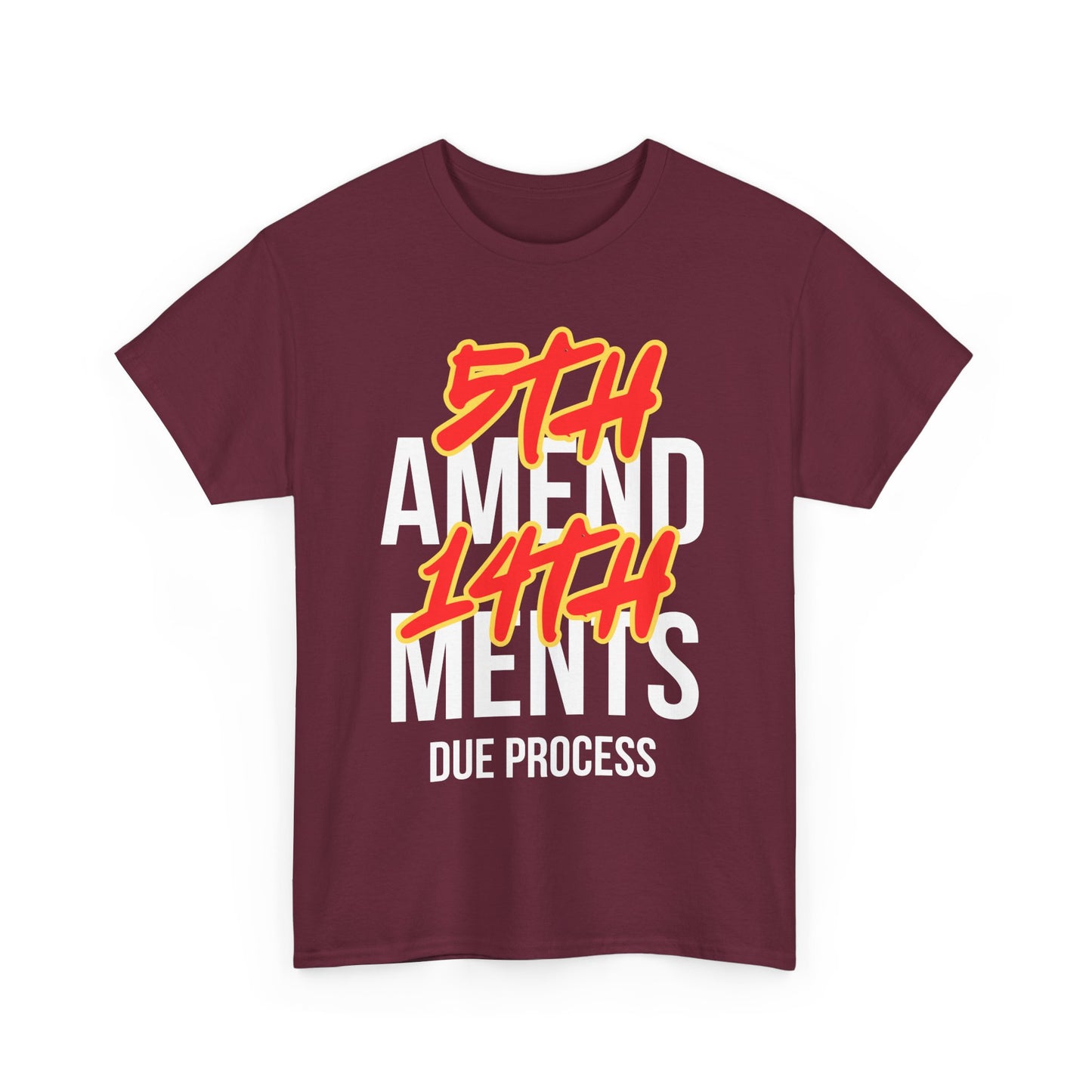 Camiseta de algodón gráfica - Diseño del debido proceso de las enmiendas 5 y 14