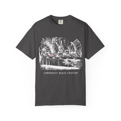 Community Beats Fascism Political Statement Tee