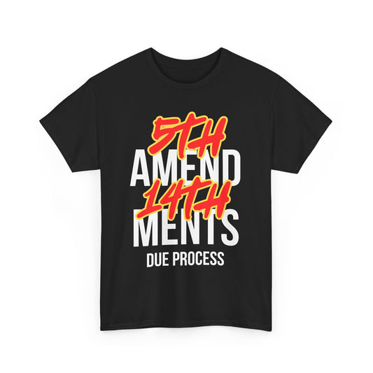 Graphic Cotton Tee - 5th and 14th Amendments Due Process Design
