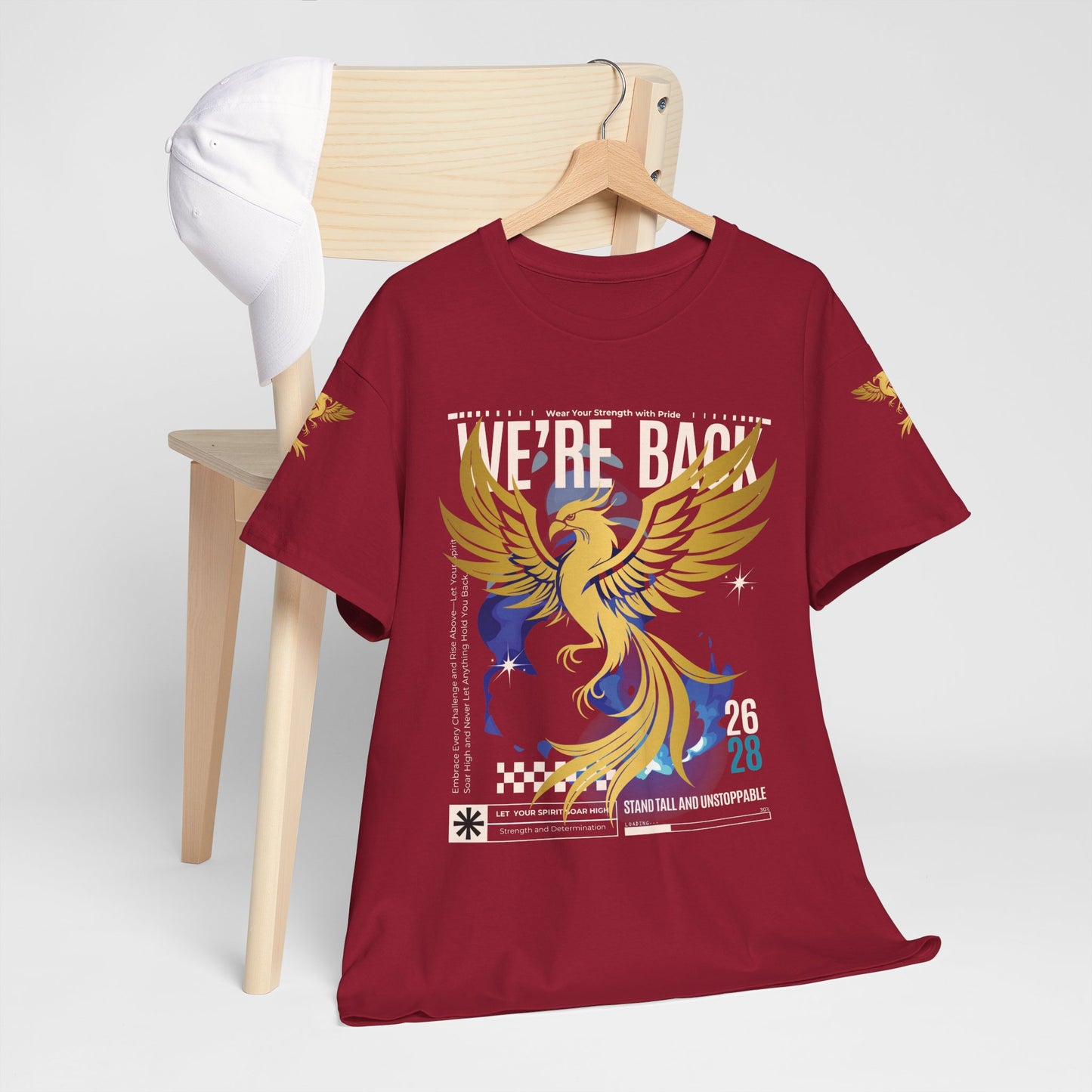 Camiseta gráfica Phoenix 'Estamos de vuelta 26 28', 12 colores