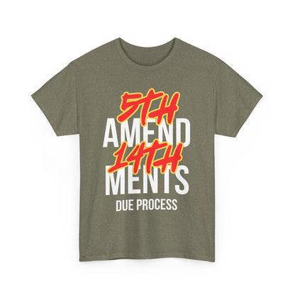 Camiseta de algodón gráfica - Diseño del debido proceso de las enmiendas 5 y 14