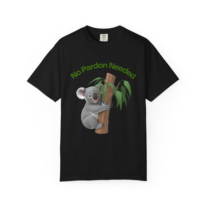 Koala 'No Pardon Needed' T-Shirt — Cute Aussie Wildlife Tee